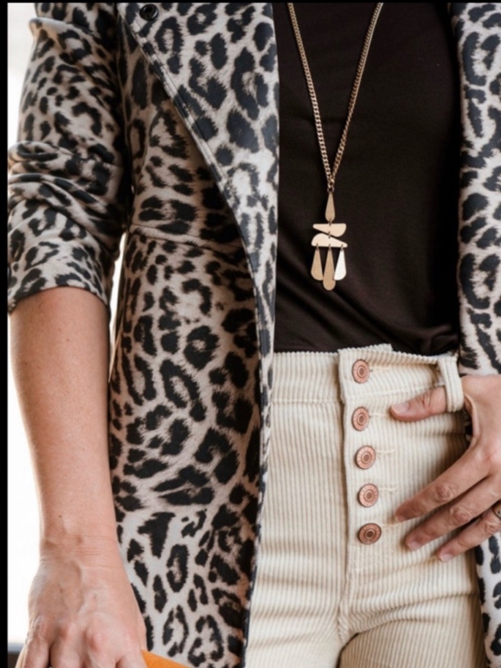 NWOT CAbi Faux Suede Animal Print Sophia Jacket